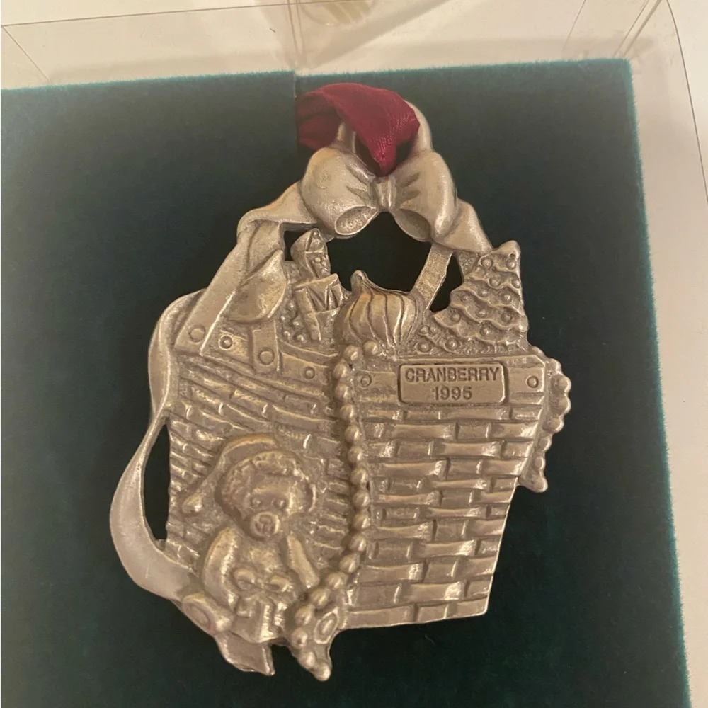 Vintage Set of Three Longaberger Pewter Christmas Ornaments